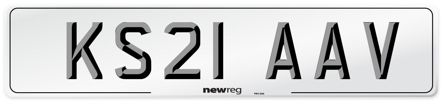 KS21 AAV Number Plate from New Reg